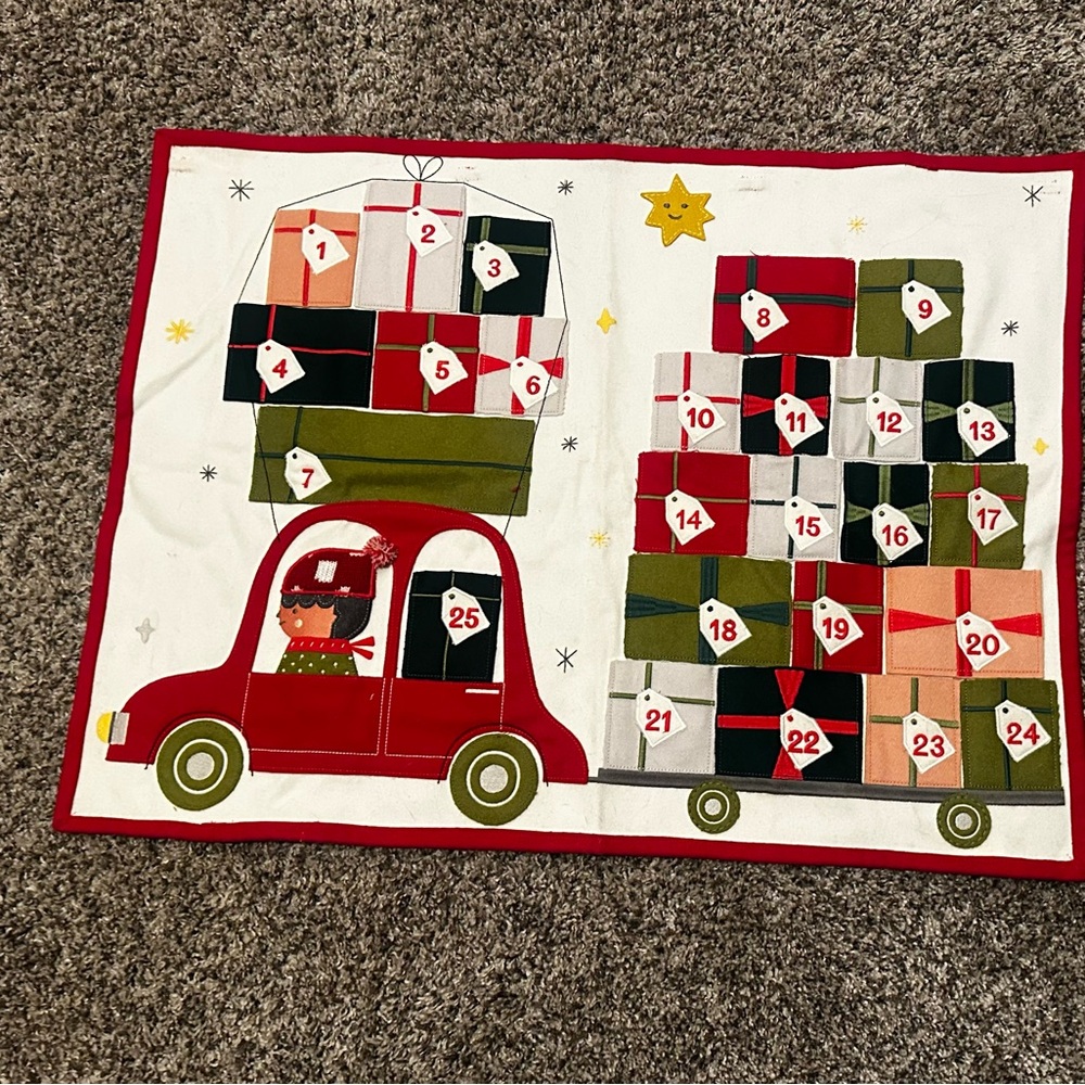Crate and Barrel hanging Christmas advent calendar